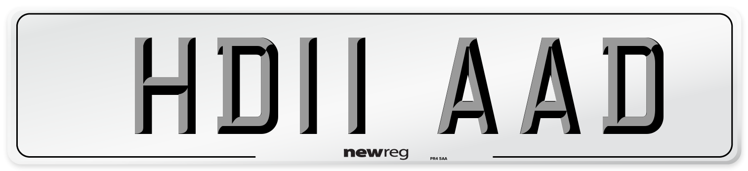 HD11 AAD Number Plate from New Reg